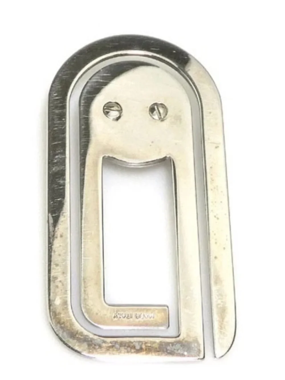 Auth Salvatore Ferragamo Gancini Money Clip Silver Metal - e61689a